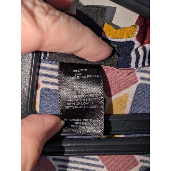 EN FOCUS STUDIO Navy Yellow Geometric women's Mini Dress Size 10 - Picture 3 of 5